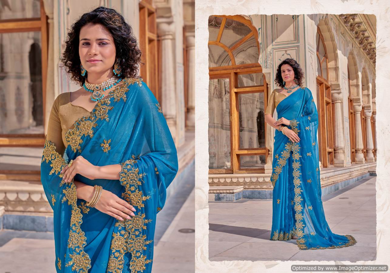 Ynf Chakra Shimmer New Designer Ethnic Wear Chiffon Latest Saree Collection